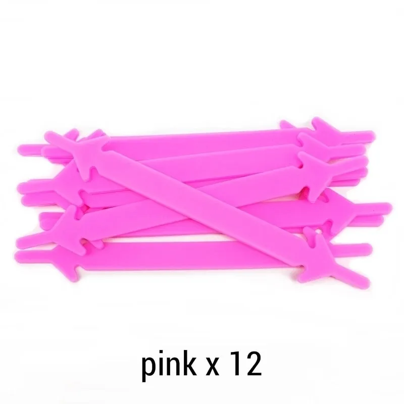 12pcs/lot Silicone Shoelaces No tie Elastic Shoe Laces