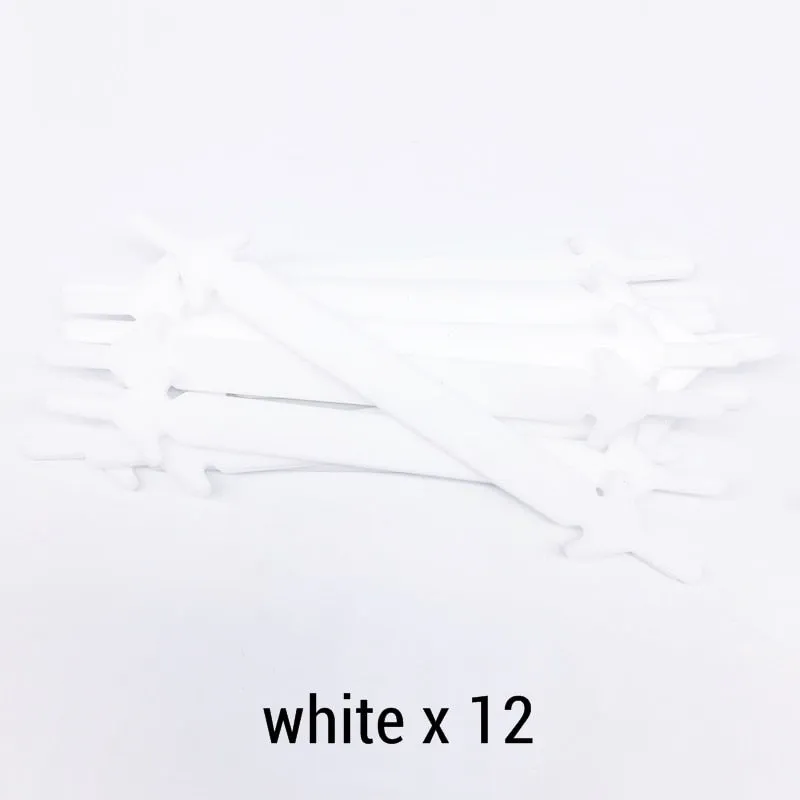 12pcs/lot Silicone Shoelaces No tie Elastic Shoe Laces