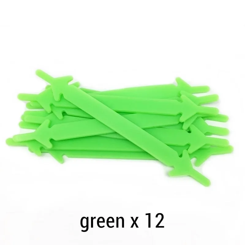 12pcs/lot Silicone Shoelaces No tie Elastic Shoe Laces