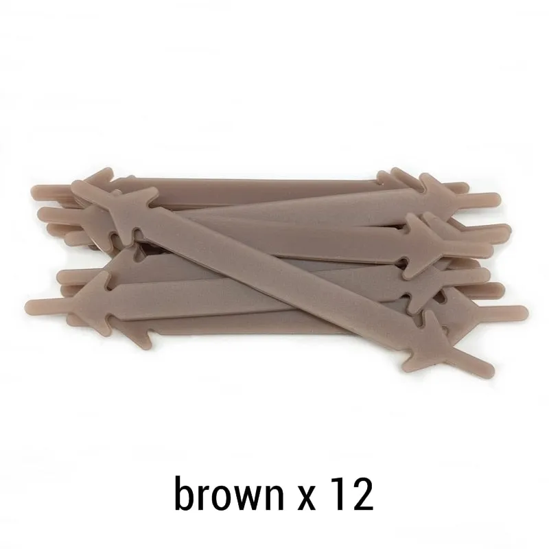 12pcs/lot Silicone Shoelaces No tie Elastic Shoe Laces