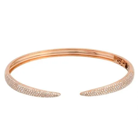 14K Yellow Gold Diamond Open Bangle