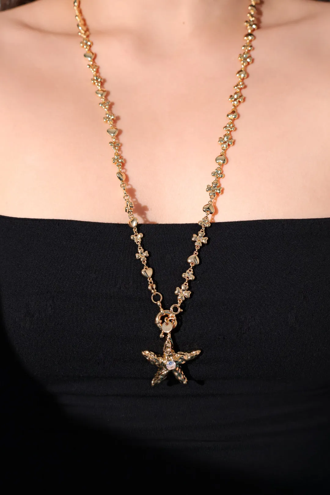 18K Real Gold Plated Diamond Starfish Necklace (Waist Chain)