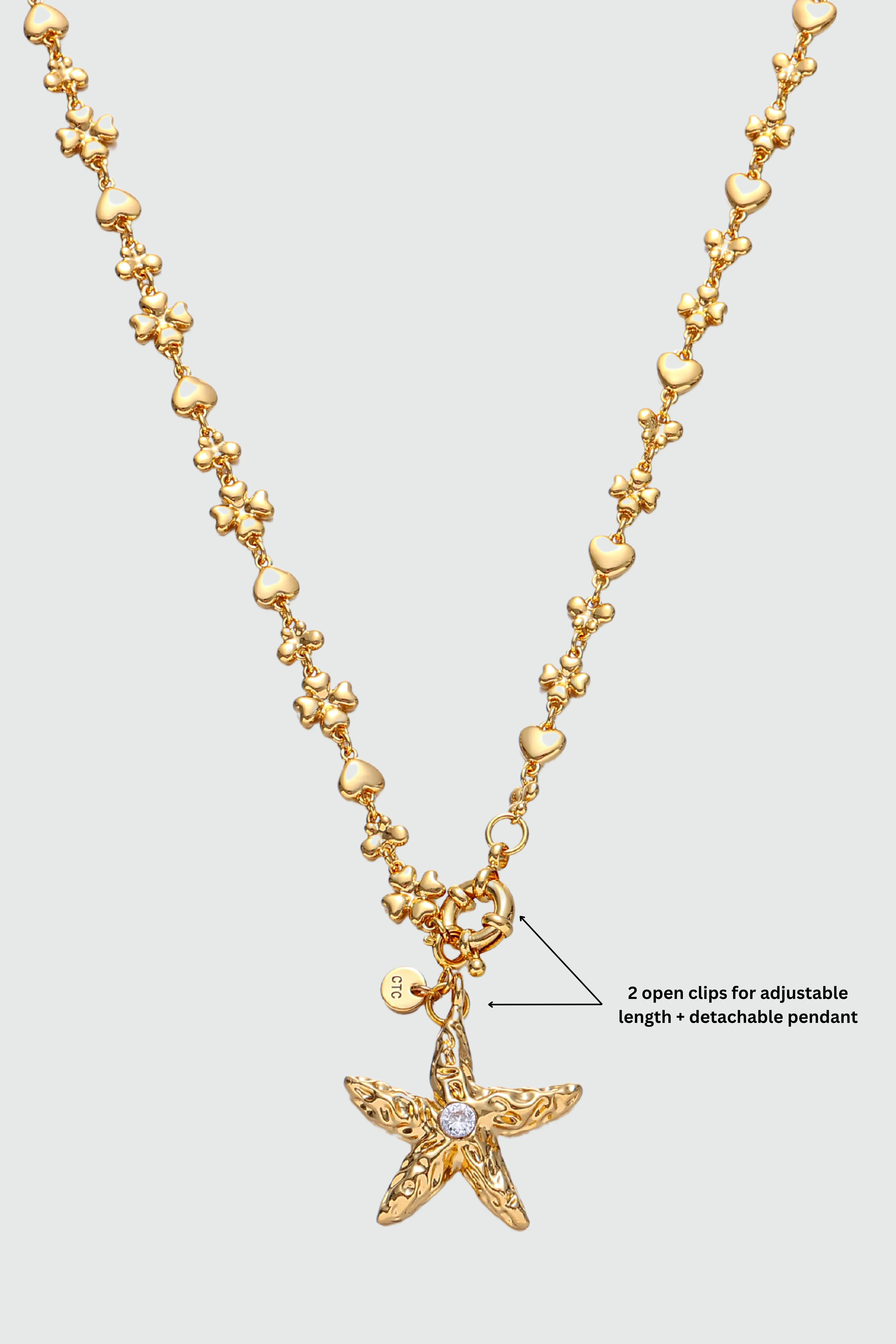 18K Real Gold Plated Diamond Starfish Necklace (Waist Chain)