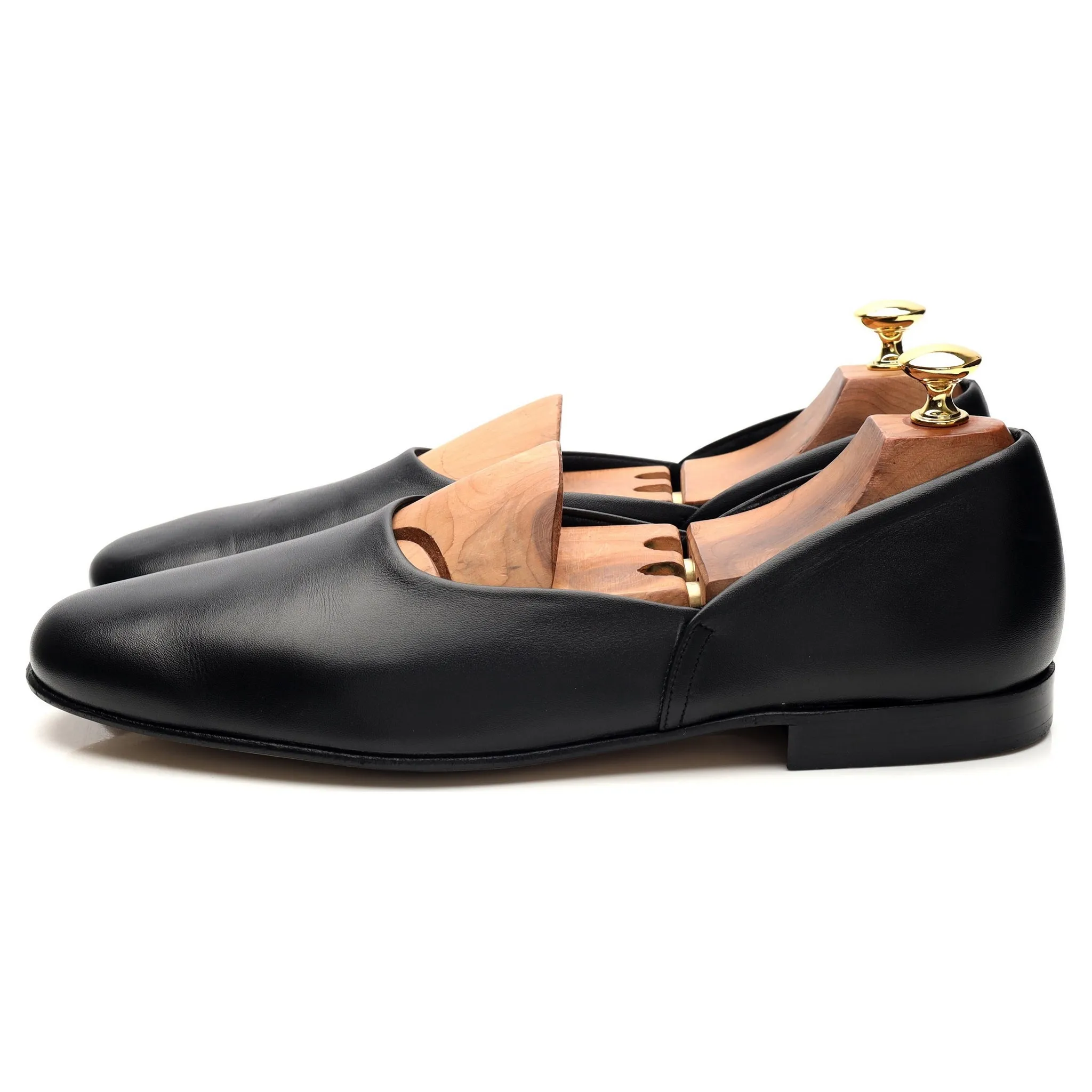 'Ajax' Black Leather Slippers UK 9 F