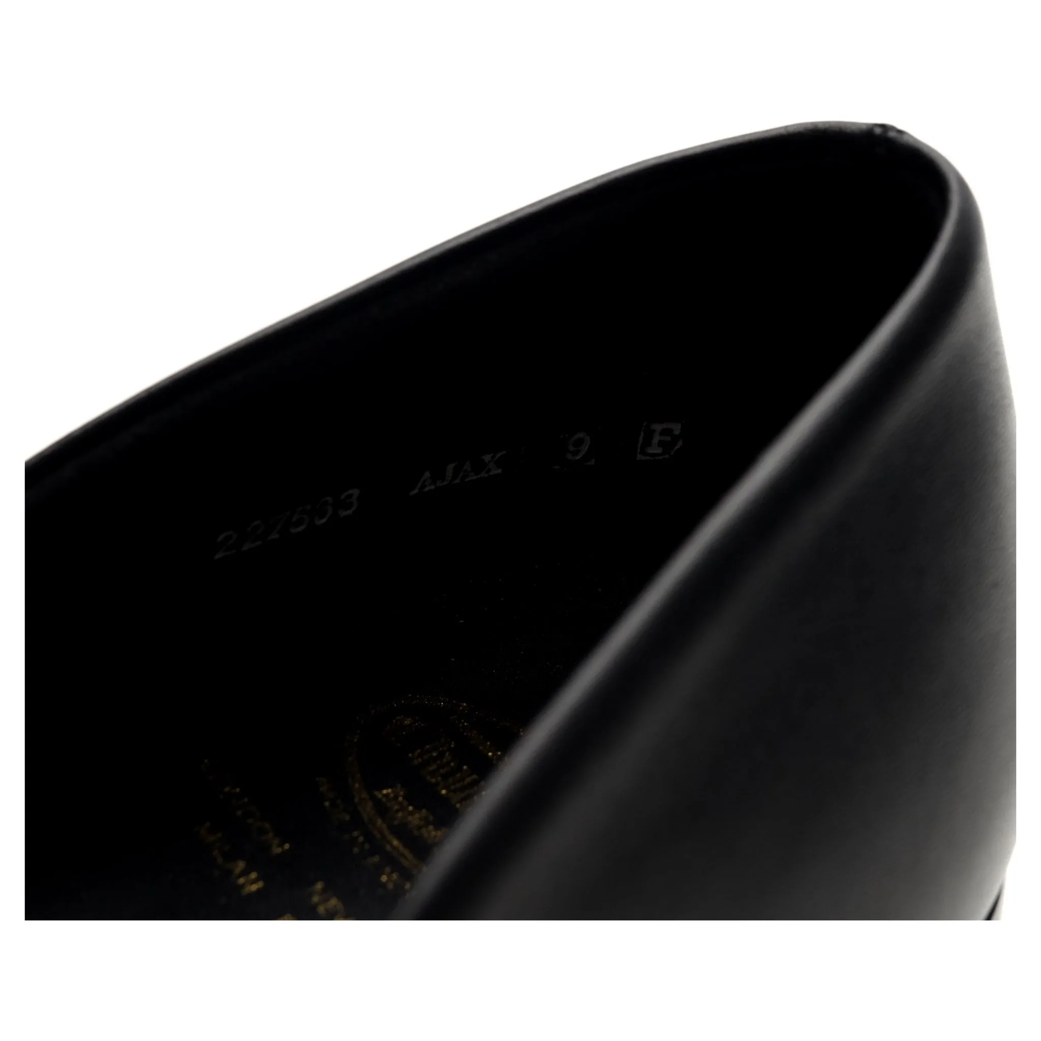 'Ajax' Black Leather Slippers UK 9 F
