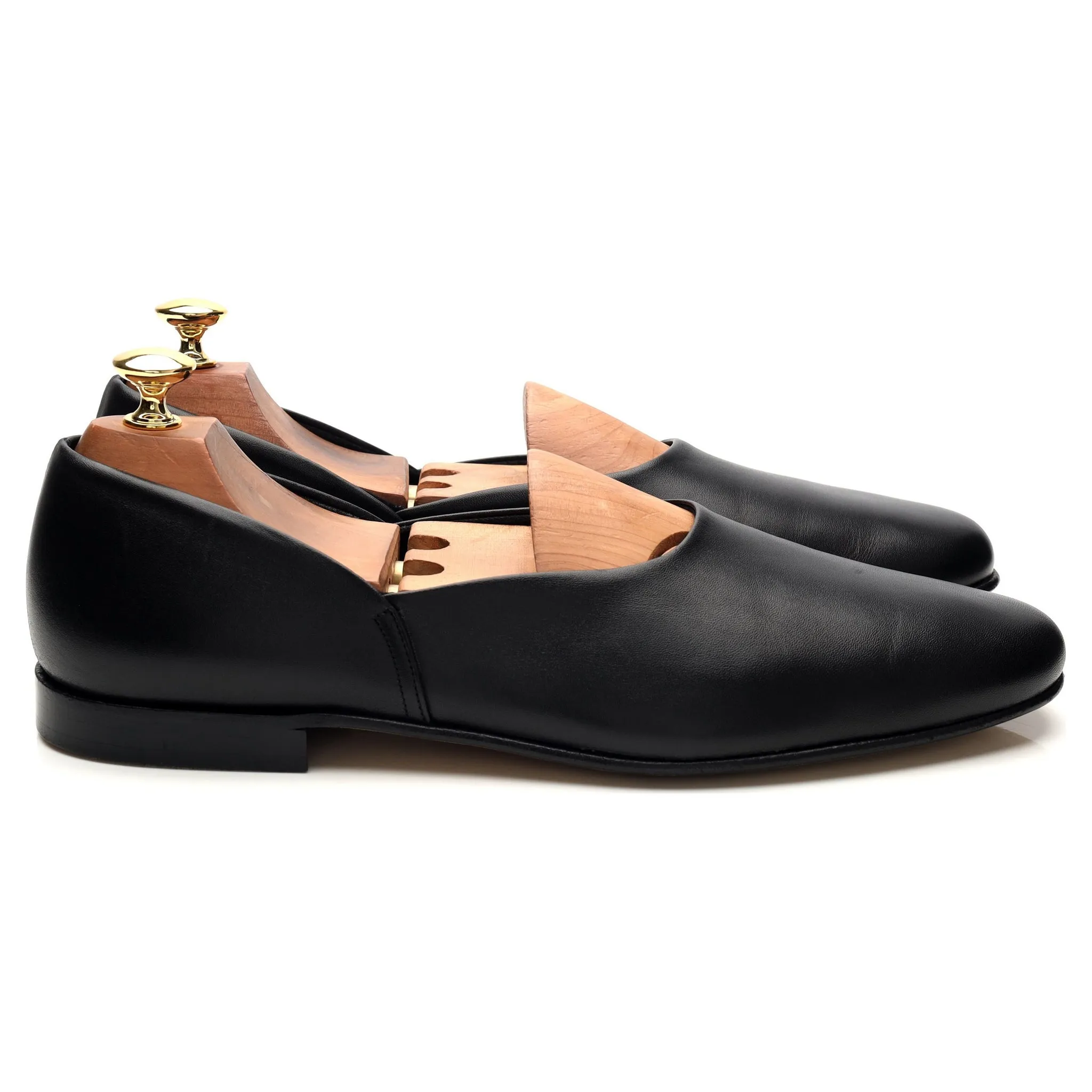 'Ajax' Black Leather Slippers UK 9 F