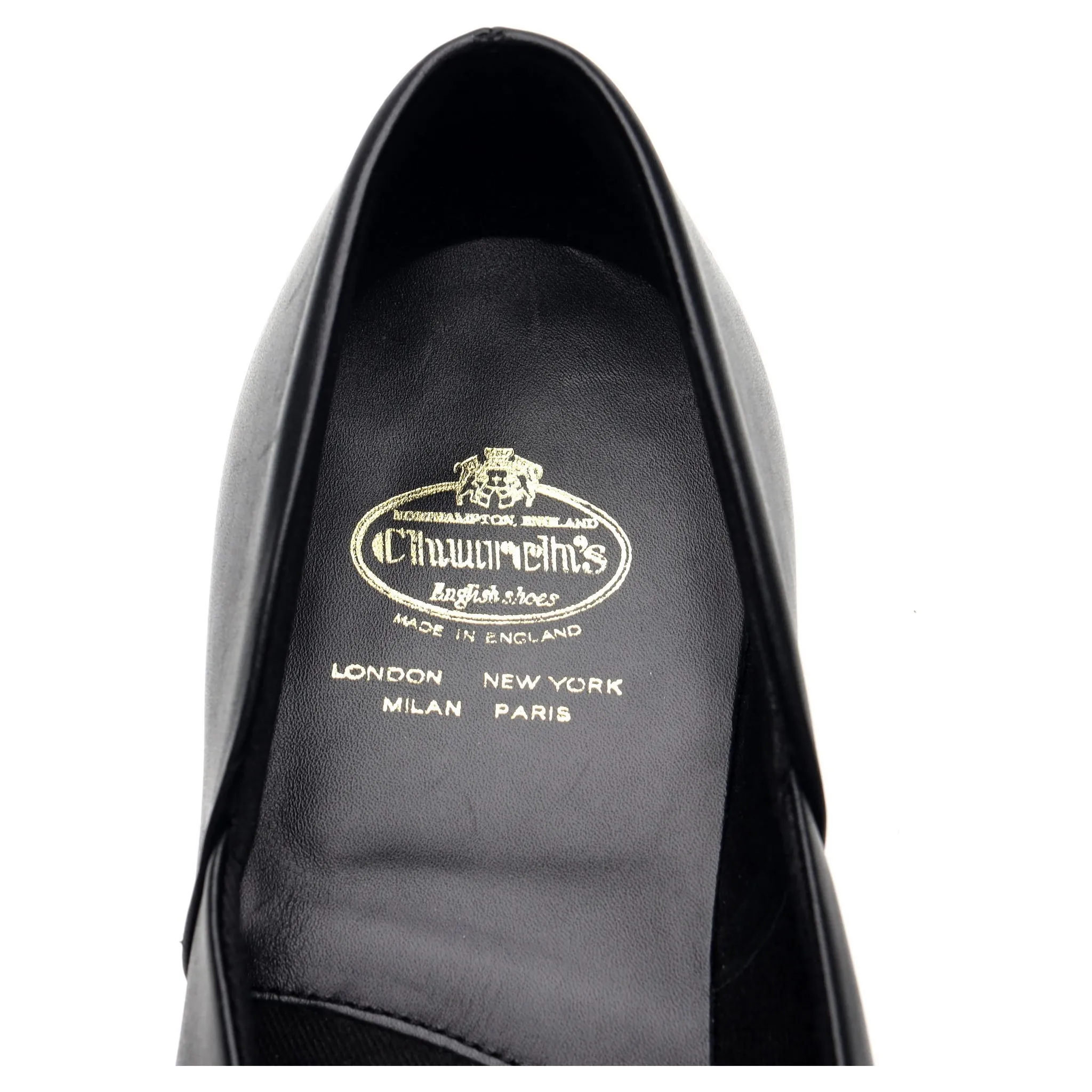'Ajax' Black Leather Slippers UK 9 F