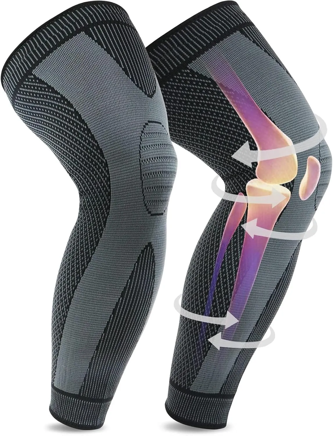 beister Full Leg Sleeve, Knee Braces for Knee Pain Women & Men, Knee Compression Sleeves, Knee Support for Meniscus Tear, ACL, Arthritis, Joint Pain Relief,Sport (Pair)