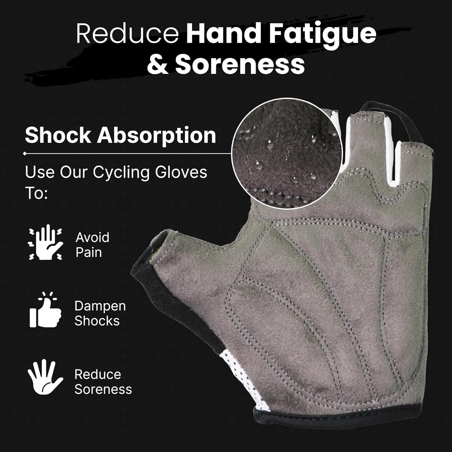 Bike Gloves for Men Cycling Biking Gloves Women - Padded Shock Absorbing Bicycle Riding, Anti-Slip Breahtable Half-Finger 's for Mountain Biker Ebike