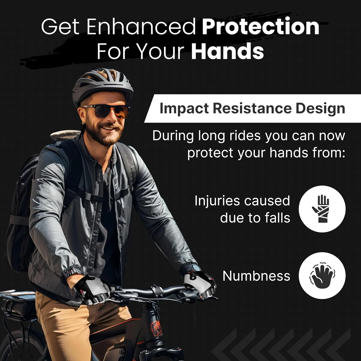 Bike Gloves for Men Cycling Biking Gloves Women - Padded Shock Absorbing Bicycle Riding, Anti-Slip Breahtable Half-Finger 's for Mountain Biker Ebike