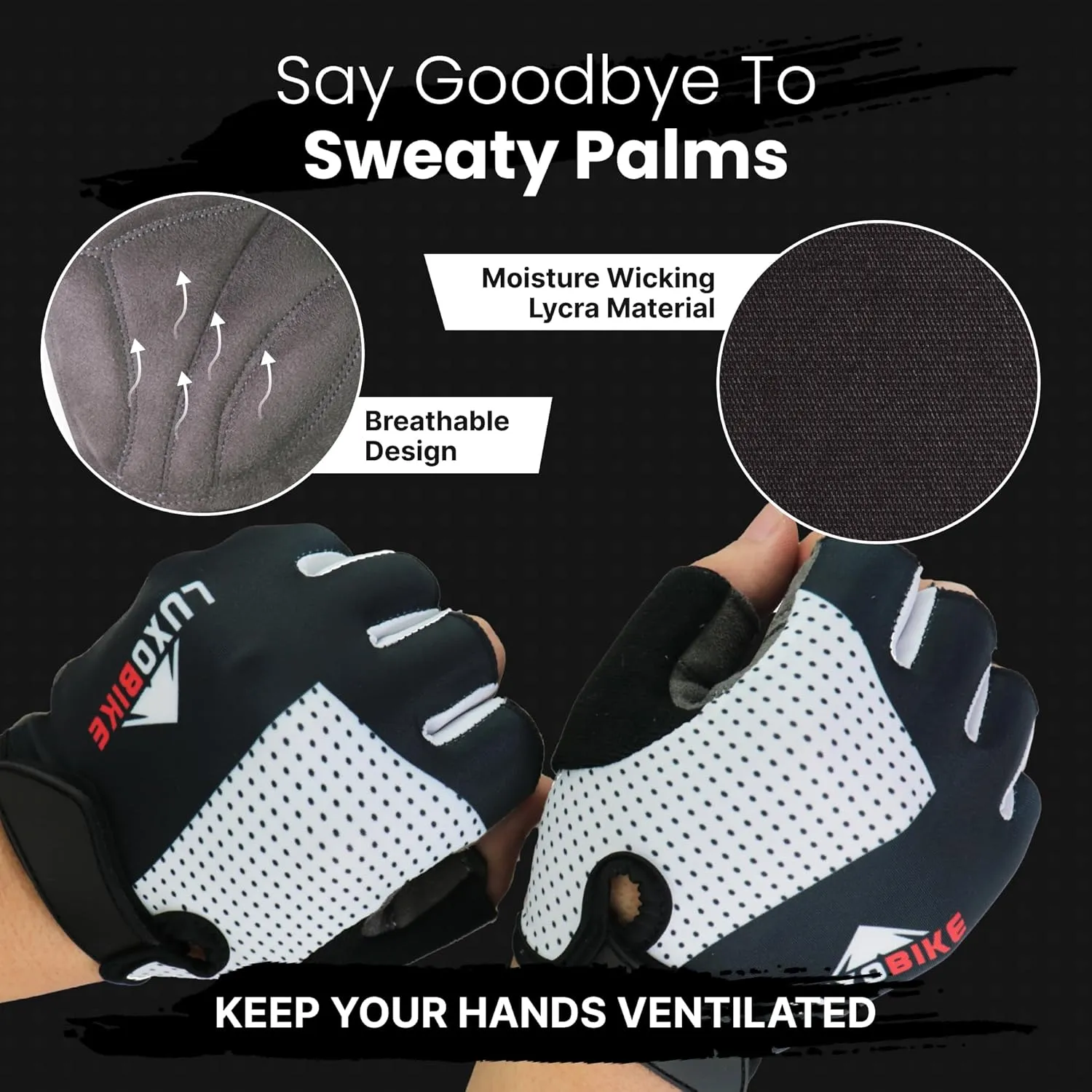 Bike Gloves for Men Cycling Biking Gloves Women - Padded Shock Absorbing Bicycle Riding, Anti-Slip Breahtable Half-Finger 's for Mountain Biker Ebike