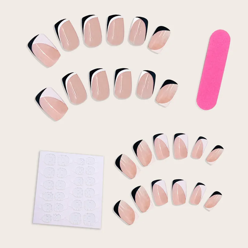 Black French Nail Stickers