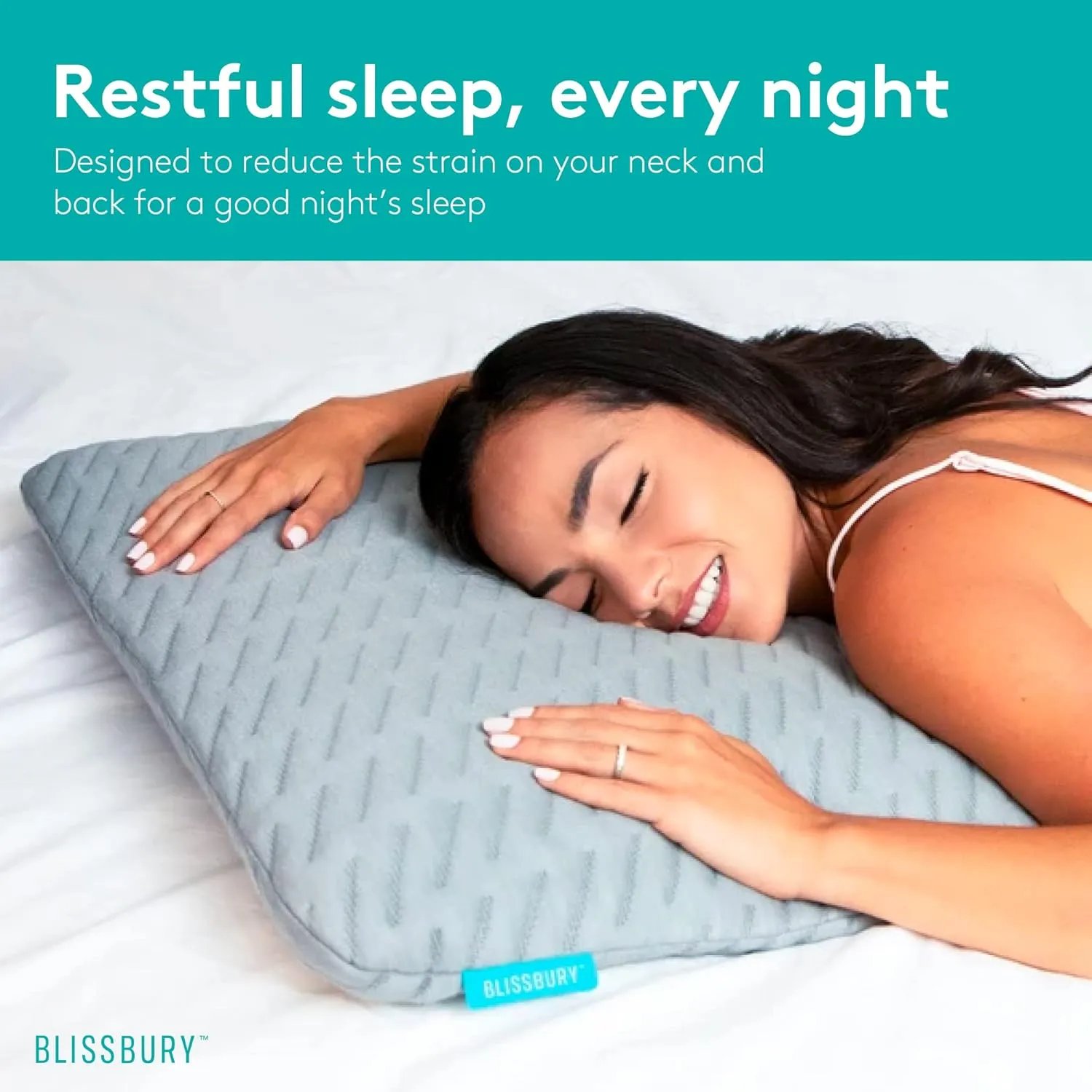 BLISSBURY Stomach Sleeping Pillow - Thin Memory Foam Pillow for Stomach Sleepers | Ultra Thin Pillow for Sleeping | Flat Pillows for Sleeping, Slim Pillow, Stomach Sleeper Pillow | 2.6 Inch Thickness