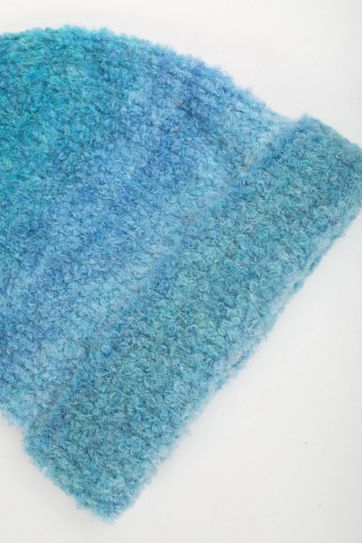 Blue Texture Wool Beanie Hat
