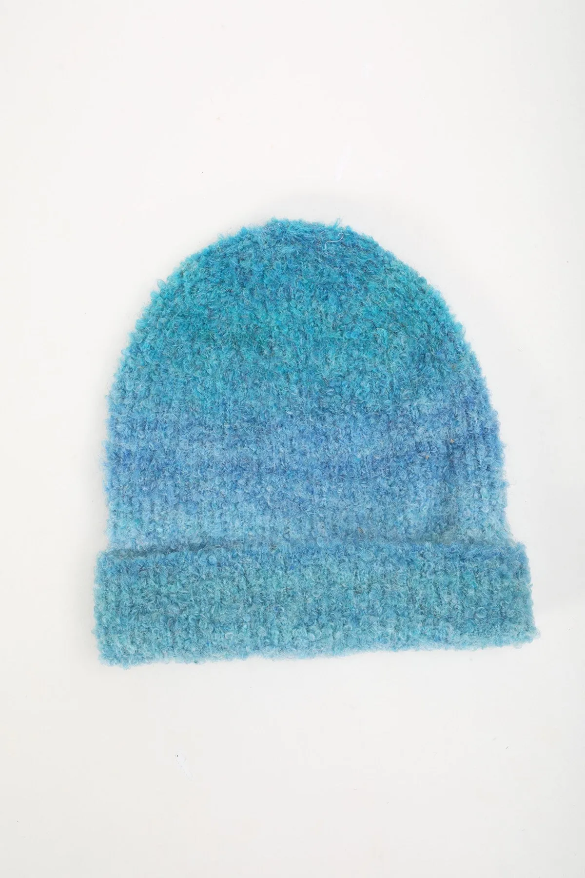 Blue Texture Wool Beanie Hat