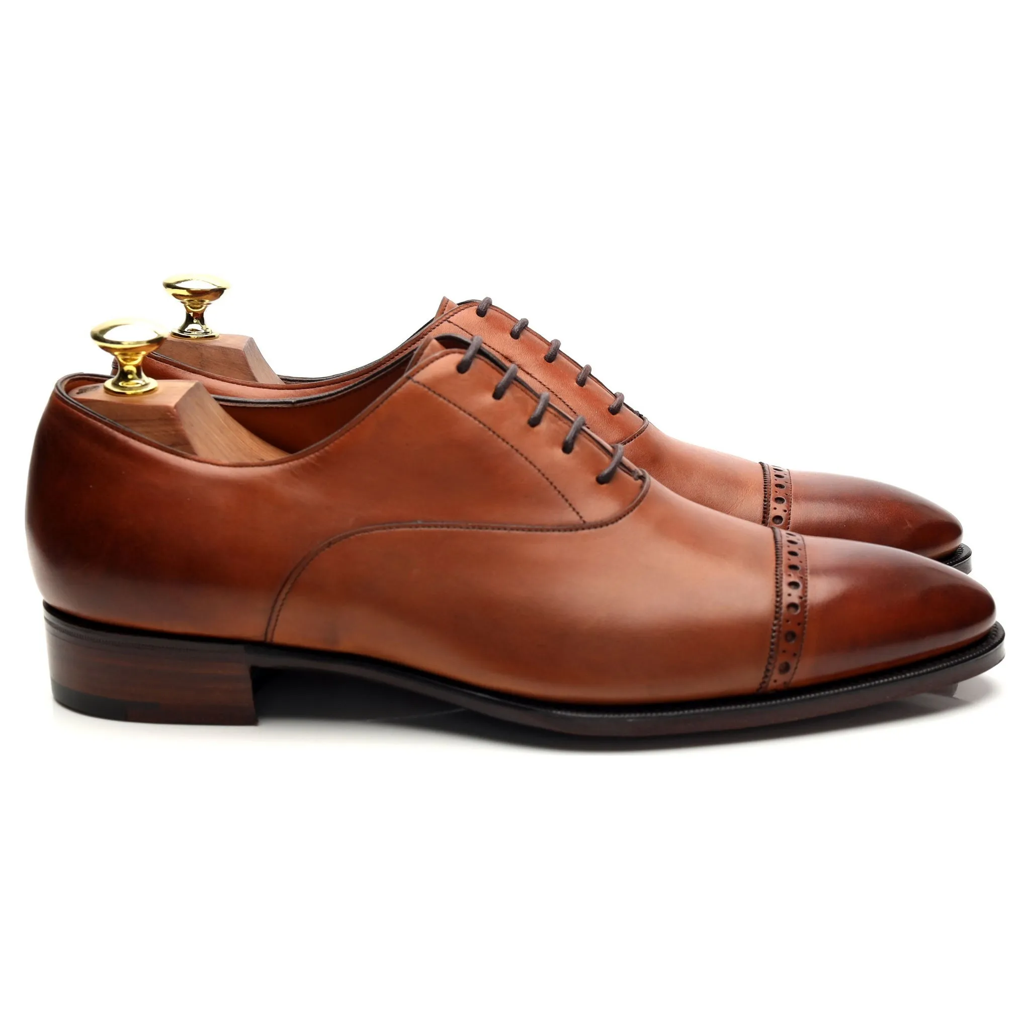 'Cambridge' Tan Brown Leather Oxford UK 8.5 E