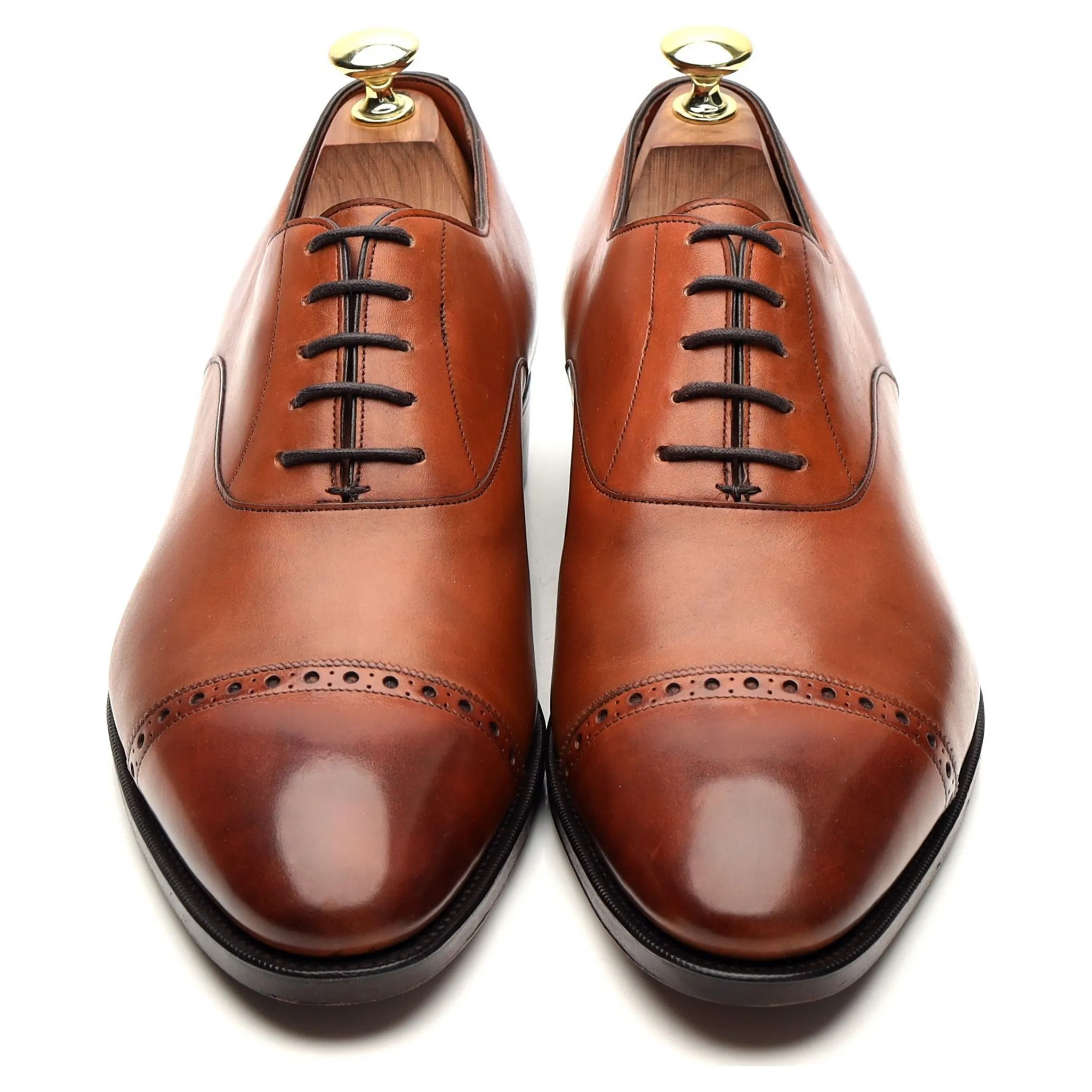 'Cambridge' Tan Brown Leather Oxford UK 8.5 E