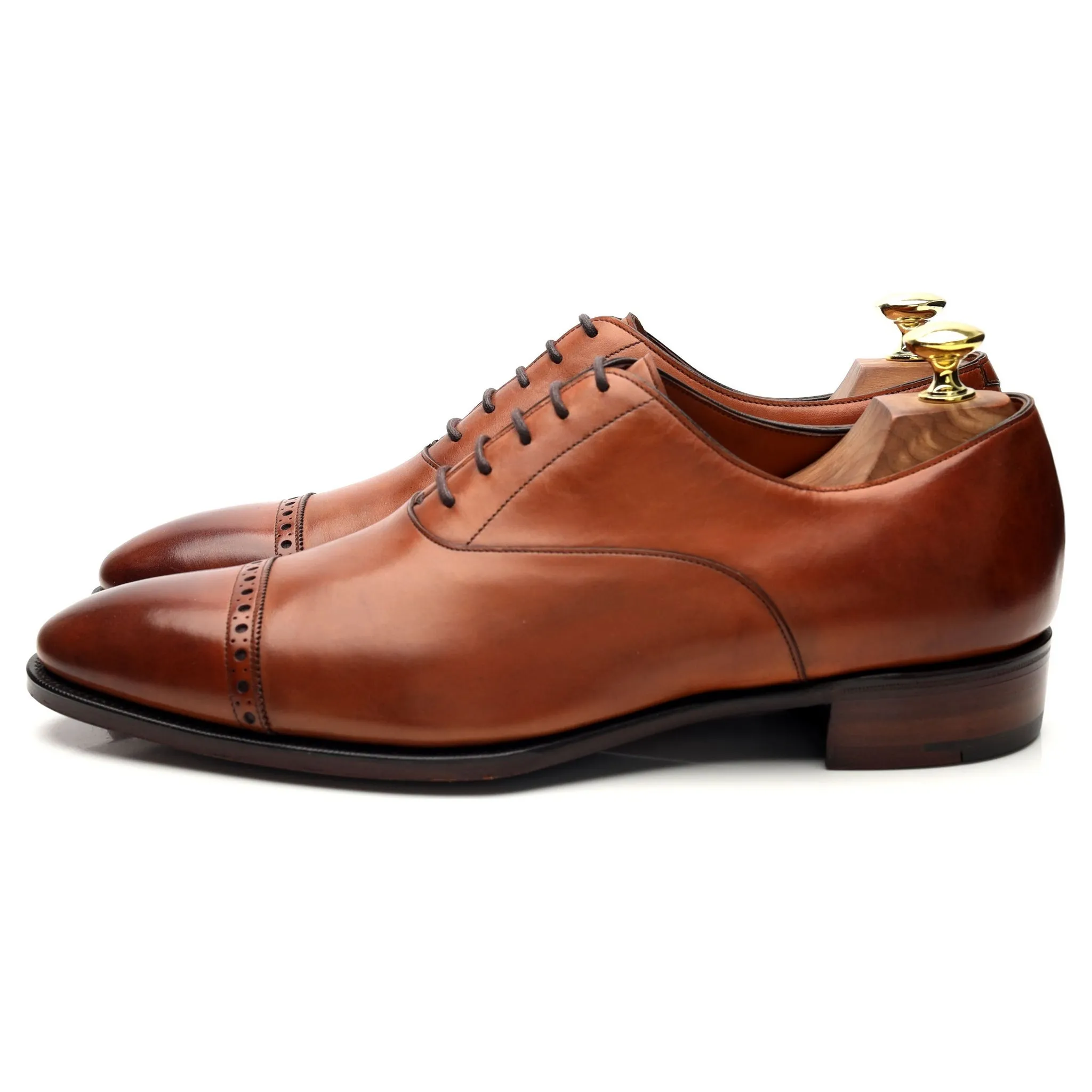 'Cambridge' Tan Brown Leather Oxford UK 8.5 E
