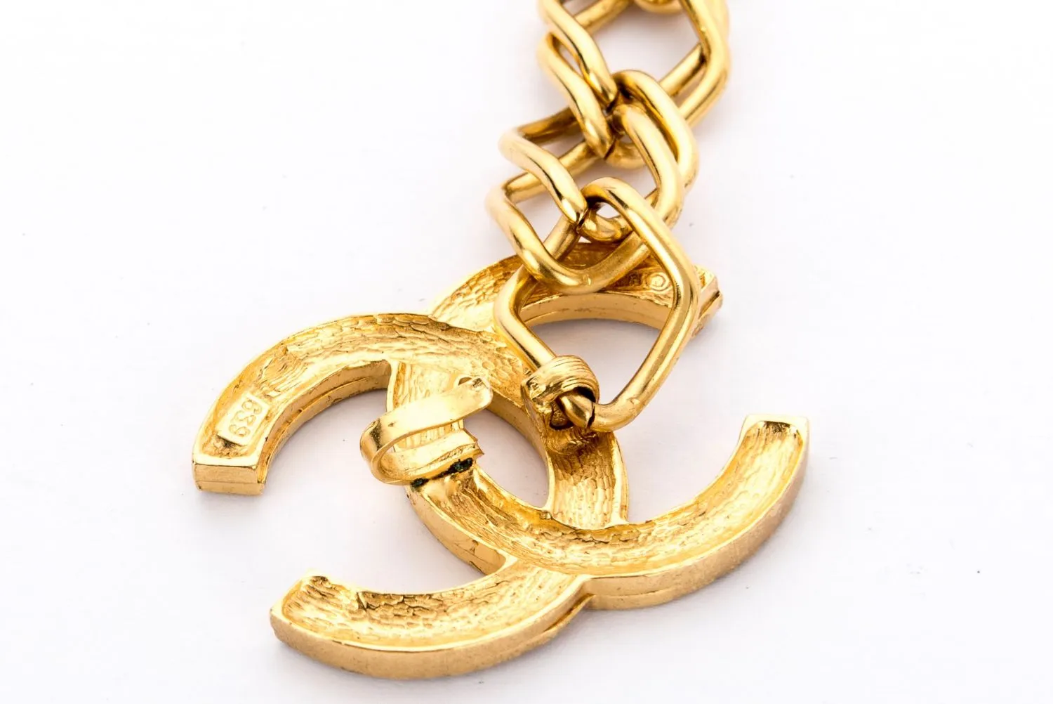 Chanel Vintage 82cm GP Waist Chain Belt with CC Rhinestone, no Dust Cover & Box