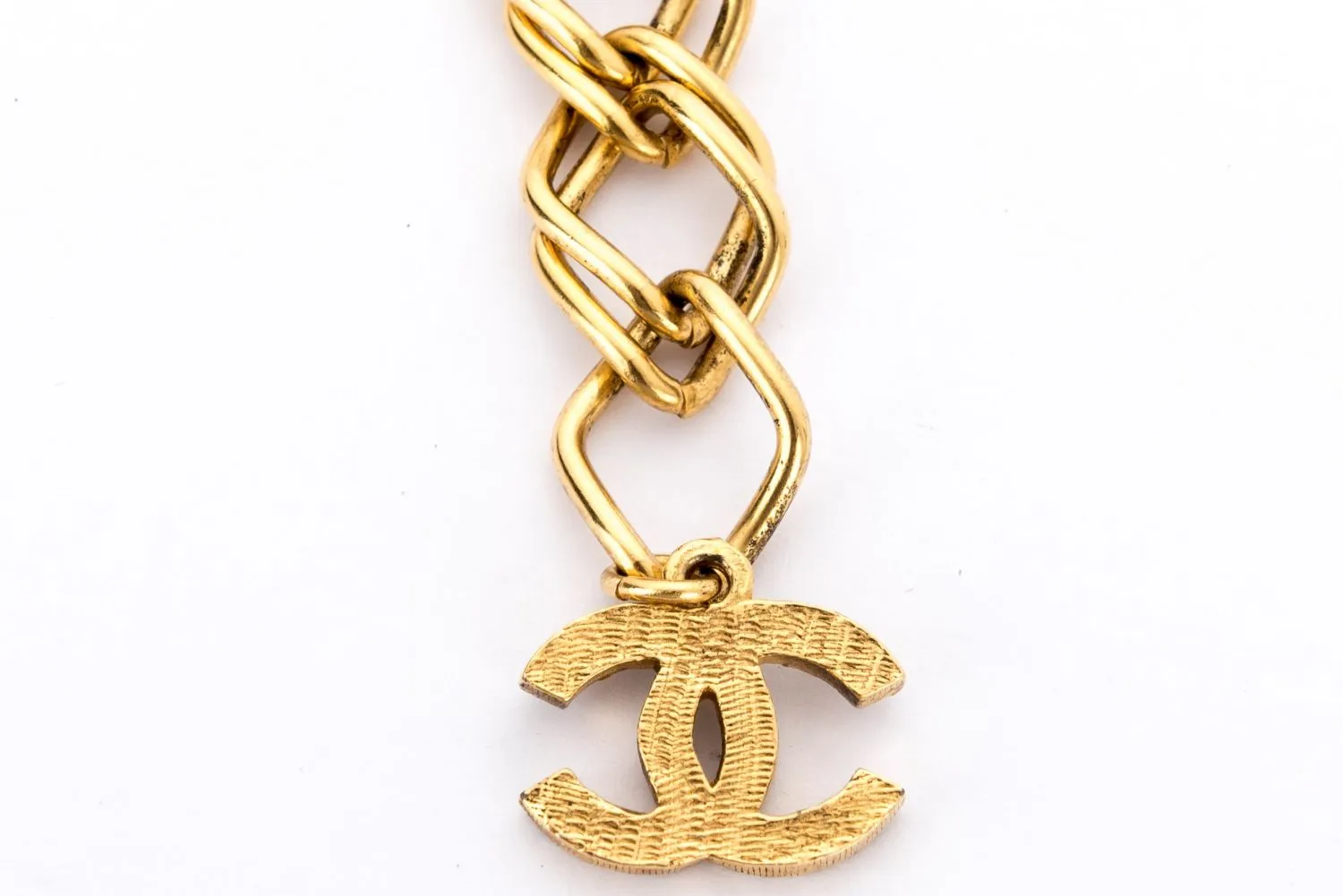 Chanel Vintage 82cm GP Waist Chain Belt with CC Rhinestone, no Dust Cover & Box