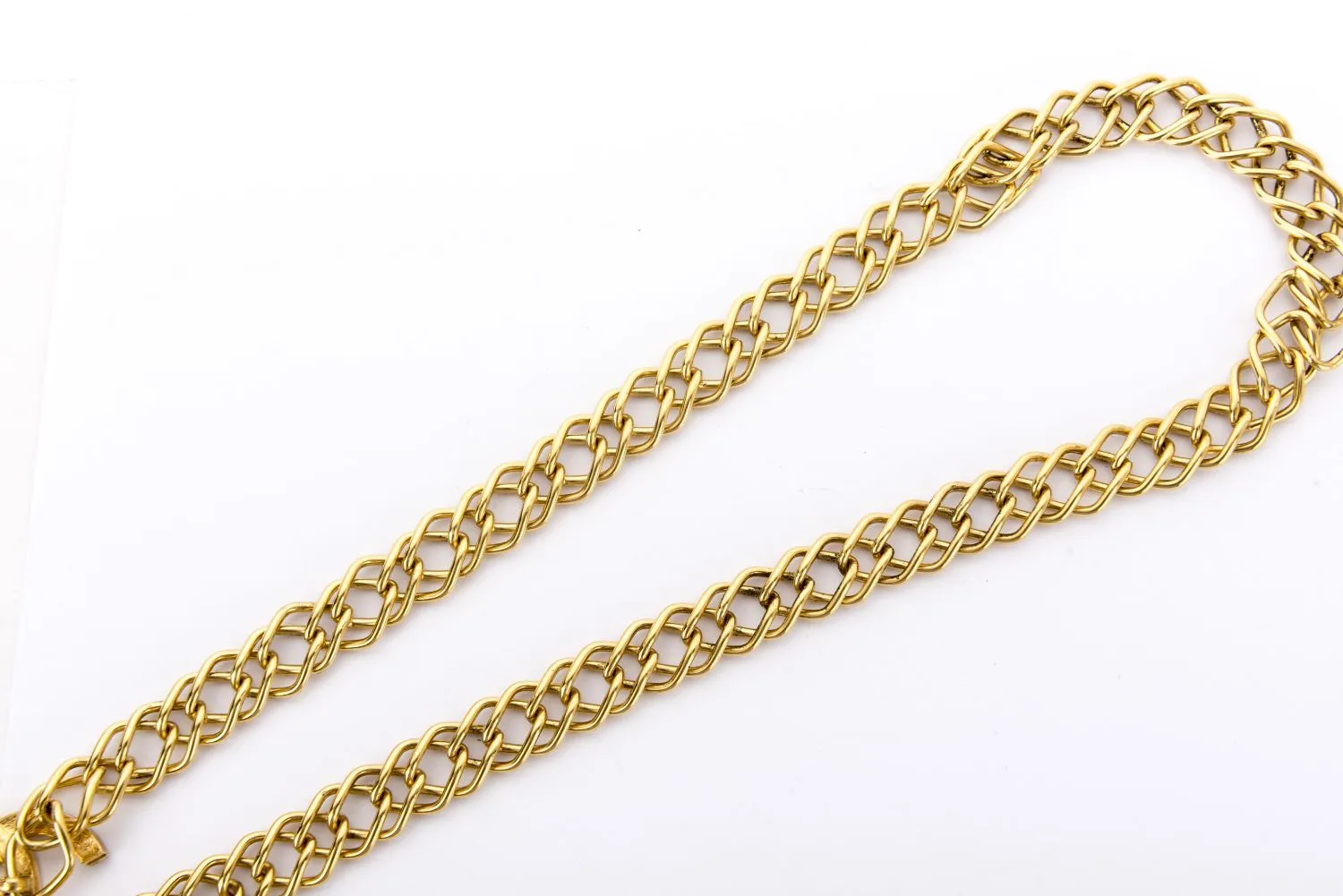 Chanel Vintage 82cm GP Waist Chain Belt with CC Rhinestone, no Dust Cover & Box