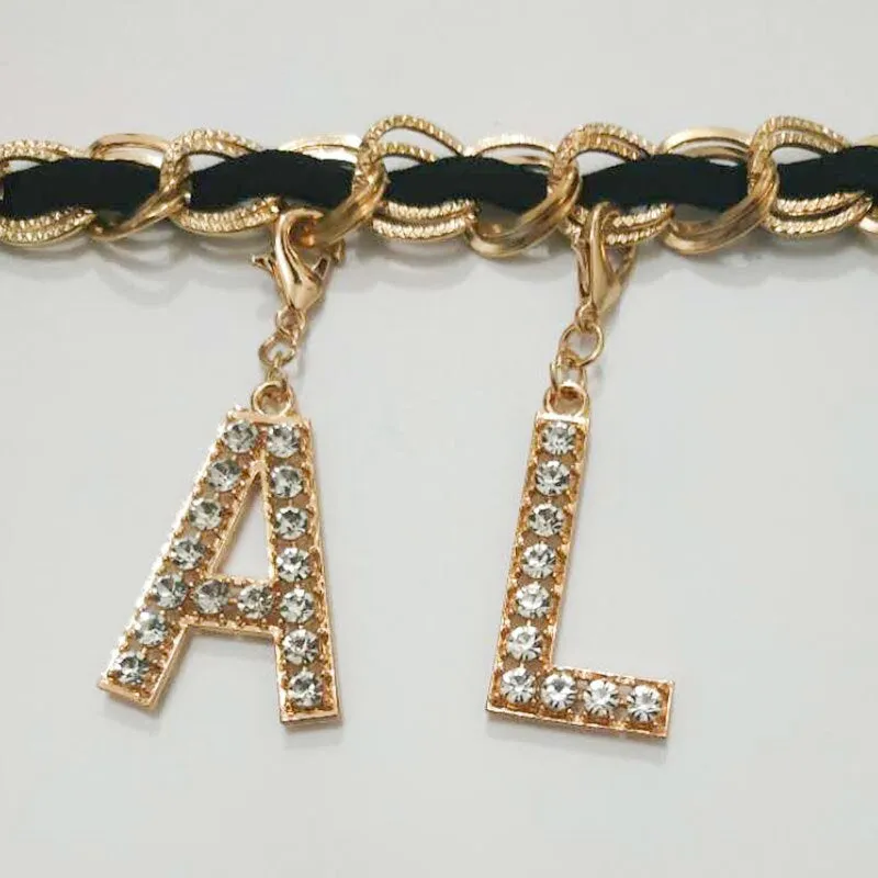 Crystal Letters Name Waist Chain Belt | Custom Name Waist Chain | Stainless Steel Waist Chain Belt | Silver Metal Chain Belt | Belly Waist Chain