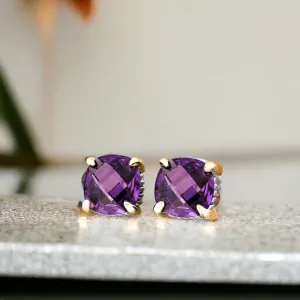 Double Metal Stud CZ Earrings