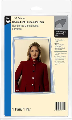Dritz 1" Covered Set-in Shoulder Pads, 1 Pair, Black