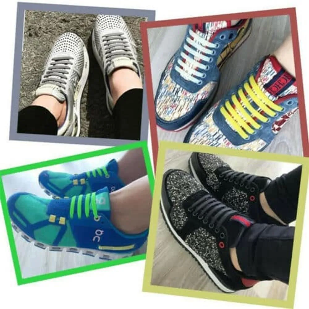elastic lazy no-tie silicone speed laces - Grey (Adults)(x2 Combo)