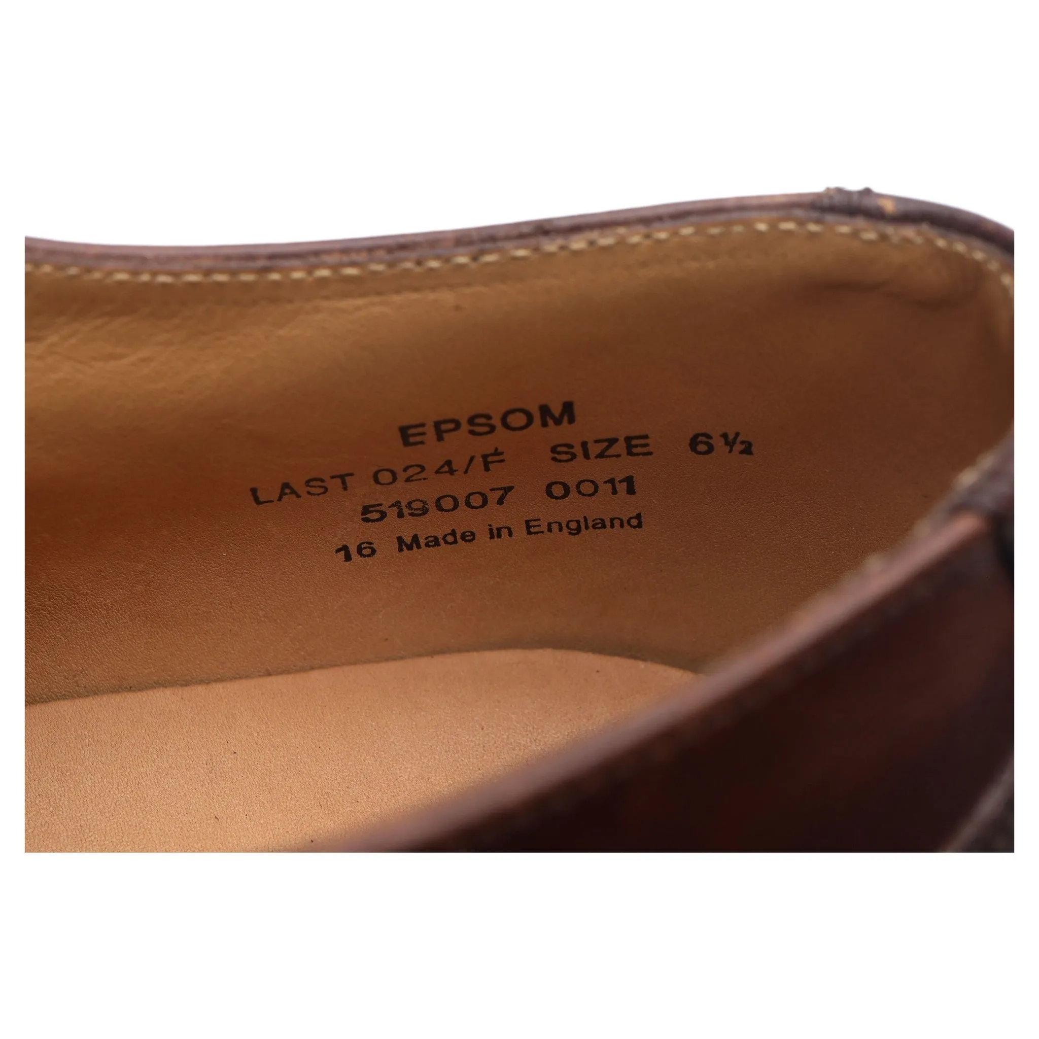 'Epsom' Brown Leather Derby UK 6.5 F