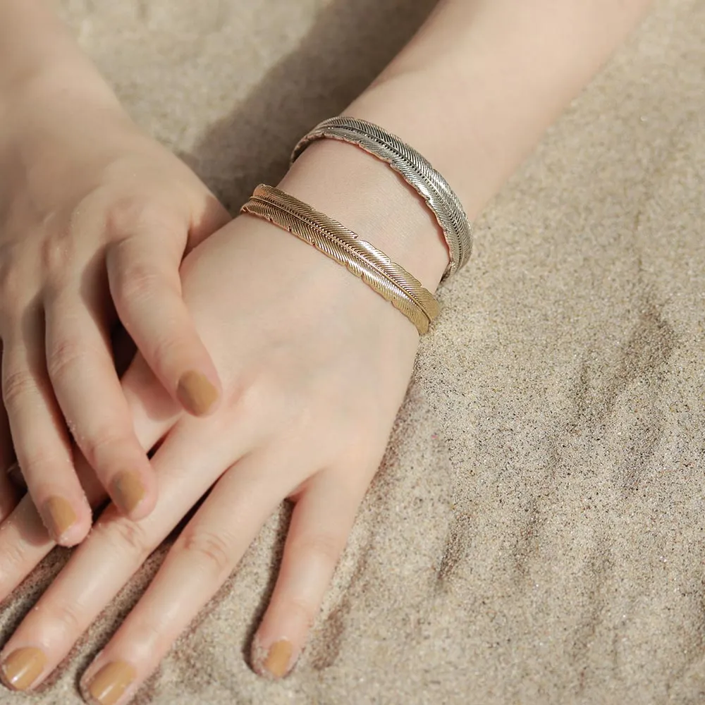 Feather Open Bangle