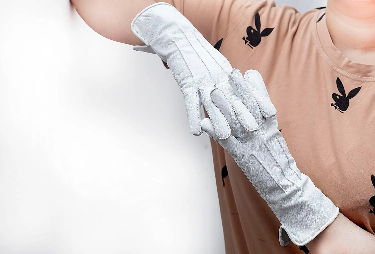 Genuine Leather Unlined Women Dress Gloves With Beautiful Standard Length Extended Up to 2 Inches From Wrist