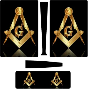 Girl's Cute Whole Body PVC Removable Gum Decal Cover Wrap Sticker Decor for Controller Compatible with PS5 Controller Compatible with Gold Freemason Freemasonry Masonic