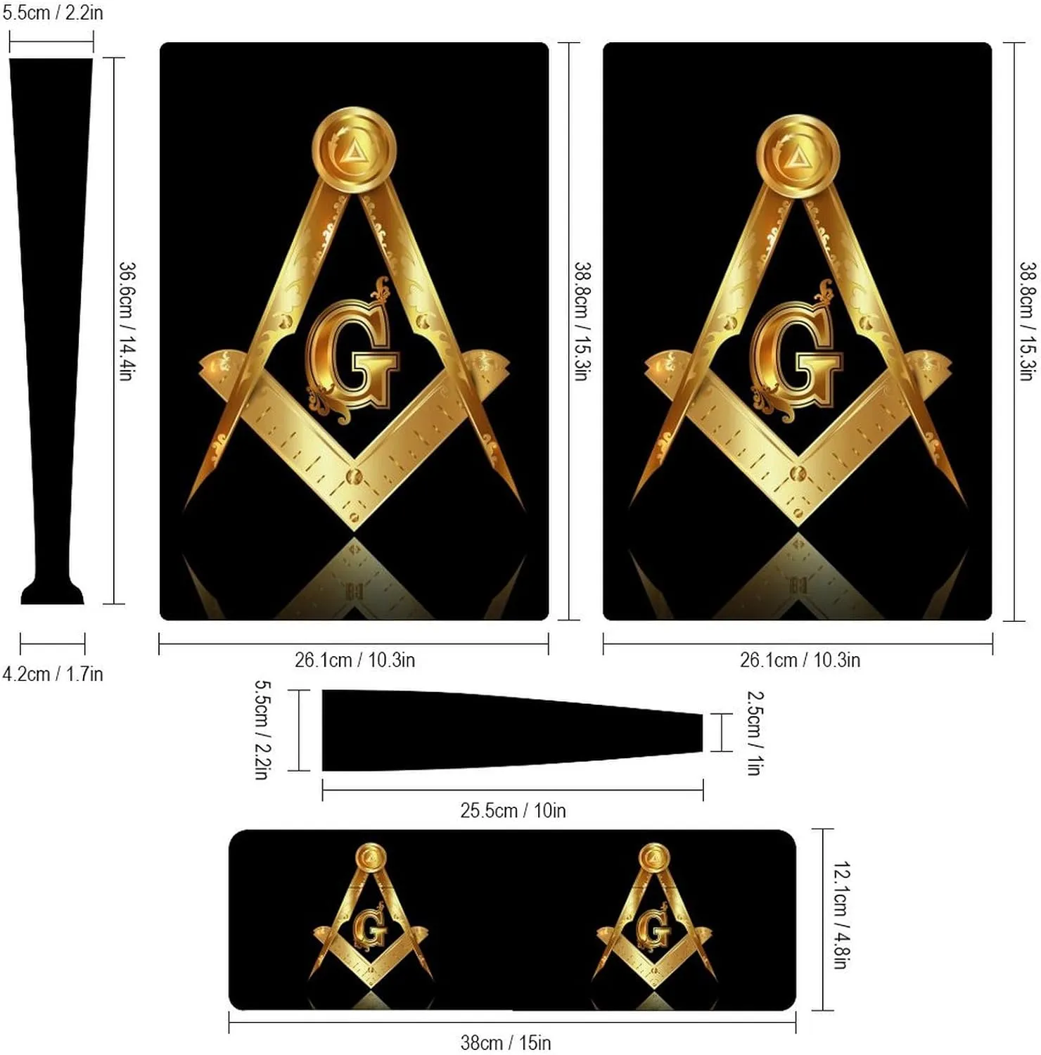 Girl's Cute Whole Body PVC Removable Gum Decal Cover Wrap Sticker Decor for Controller Compatible with PS5 Controller Compatible with Gold Freemason Freemasonry Masonic