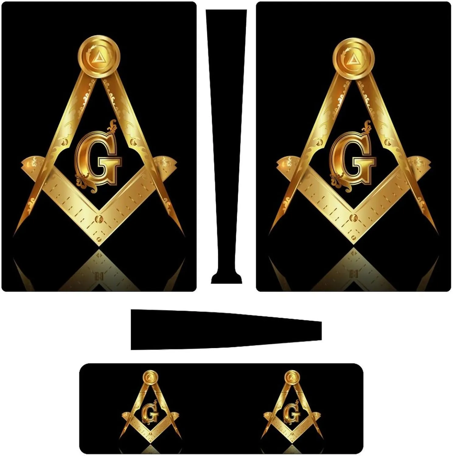 Girl's Cute Whole Body PVC Removable Gum Decal Cover Wrap Sticker Decor for Controller Compatible with PS5 Controller Compatible with Gold Freemason Freemasonry Masonic