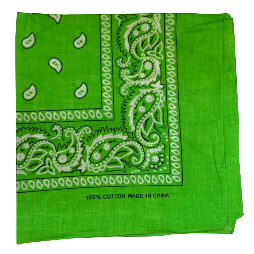 Green Bandana - Dozen (Paisley)