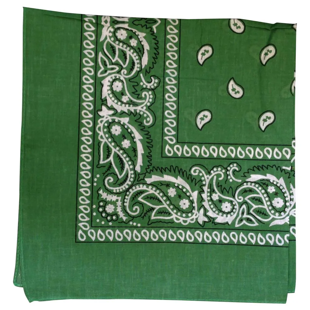 Green Bandana - Dozen (Paisley)