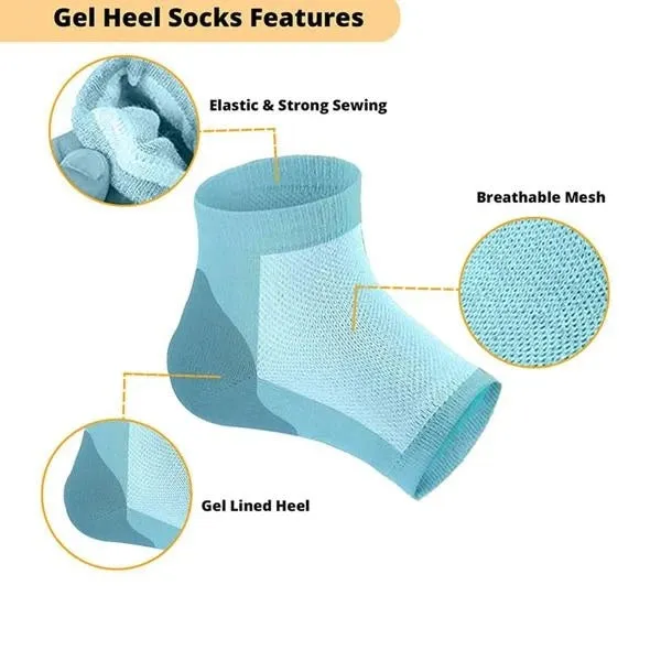 Heel Pain Relief Silicone Gel Heel Socks (Multicolor) - H00550