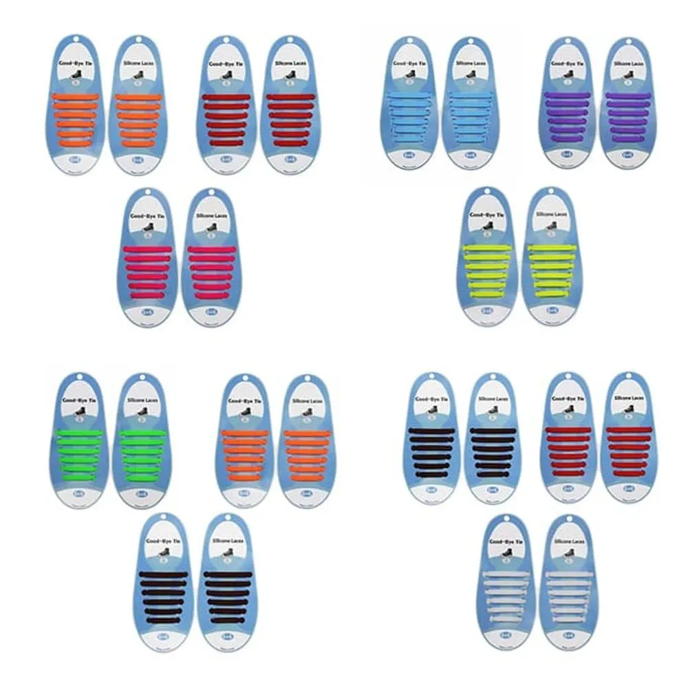 Kids Elastic No Tie Speed Shoelaces- Pink/Orange/Red Combo