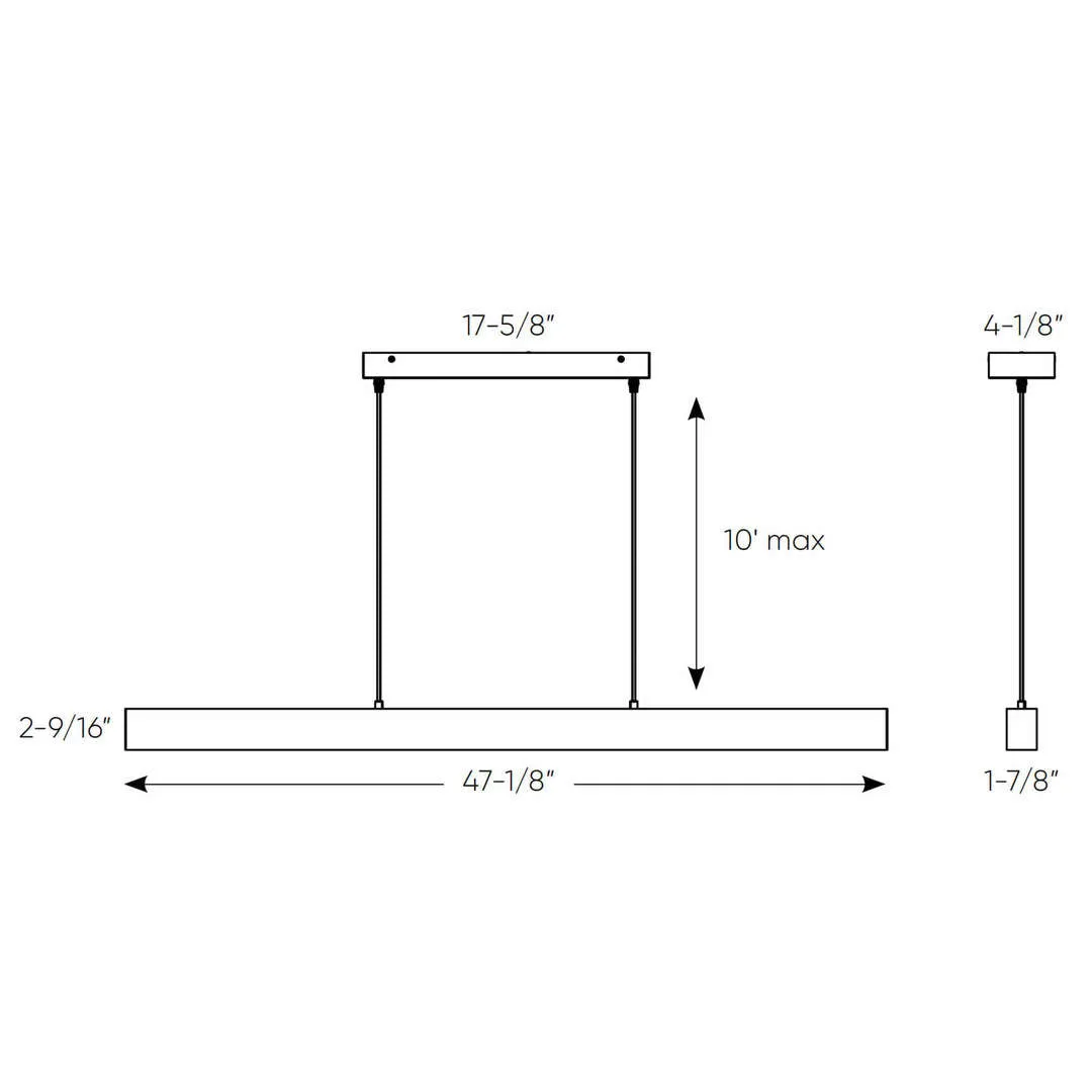 LED Black Frame Minimalist Linear Pendant