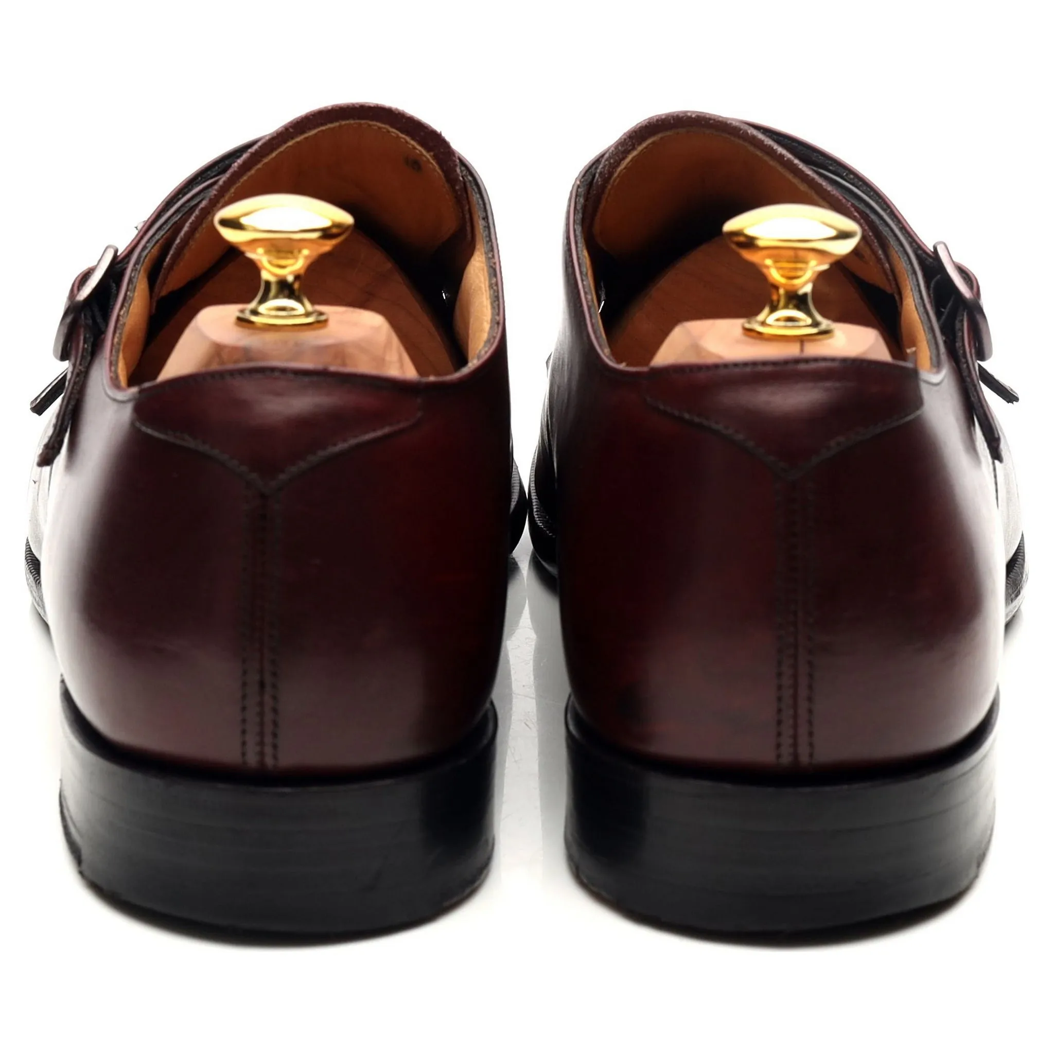 'Ledstone' Burgundy Leather Double Monk Strap UK 11 F
