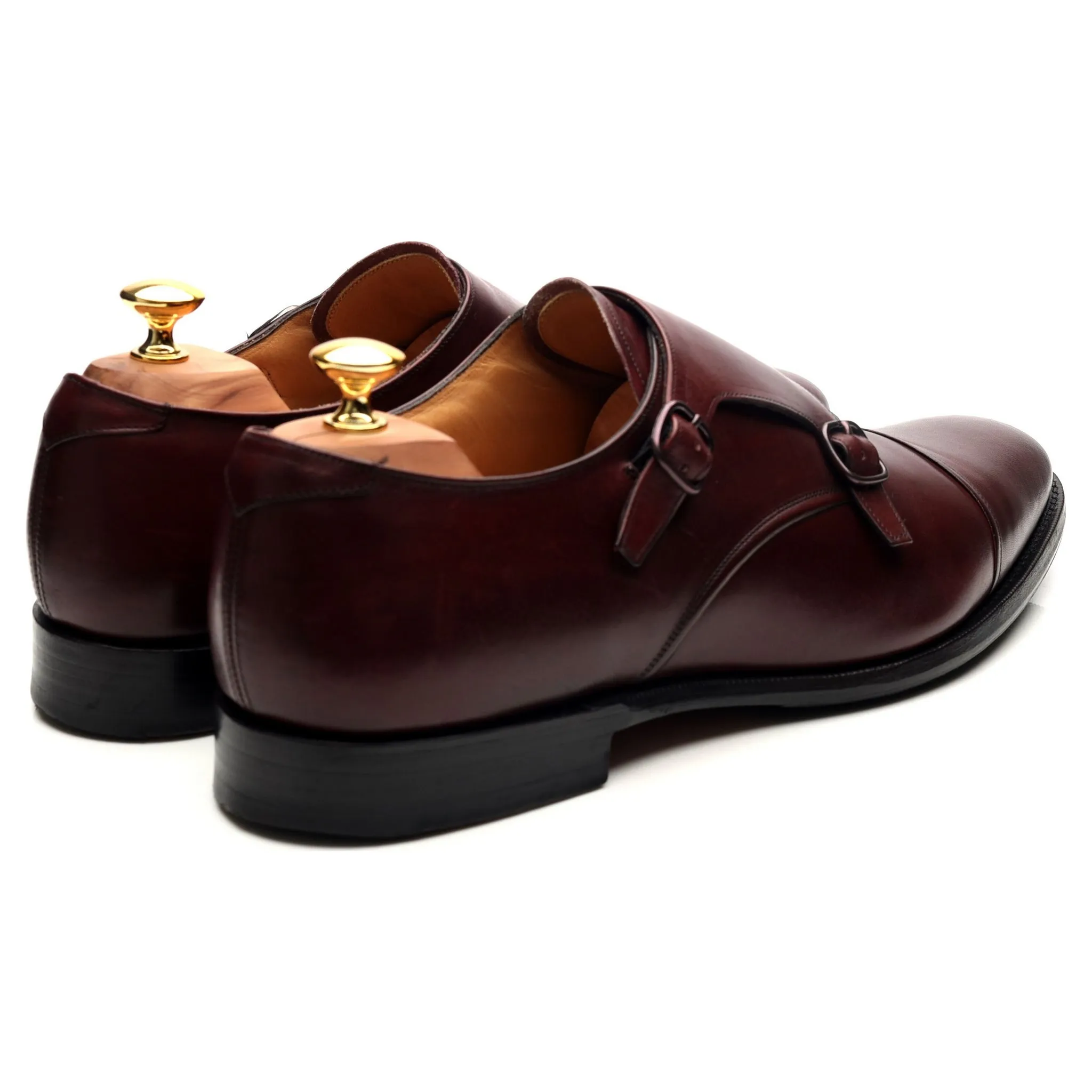 'Ledstone' Burgundy Leather Double Monk Strap UK 11 F
