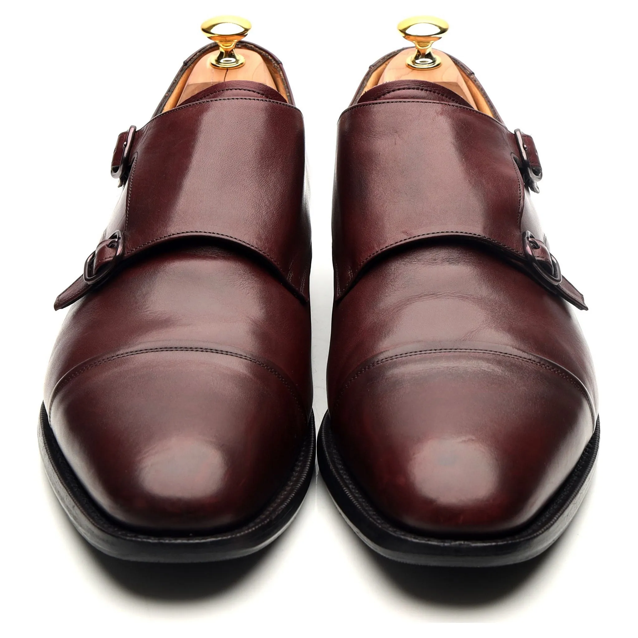 'Ledstone' Burgundy Leather Double Monk Strap UK 11 F