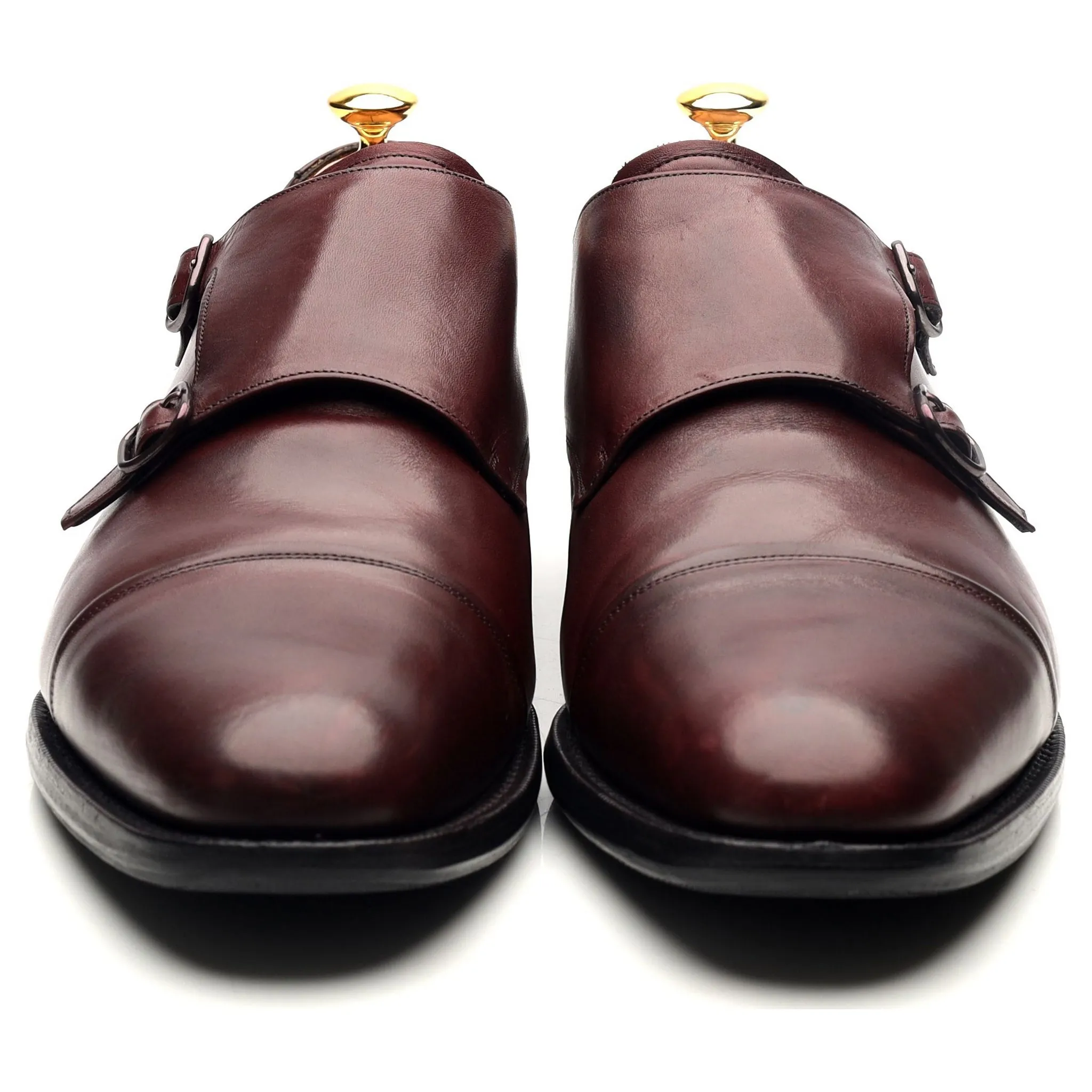 'Ledstone' Burgundy Leather Double Monk Strap UK 11 F