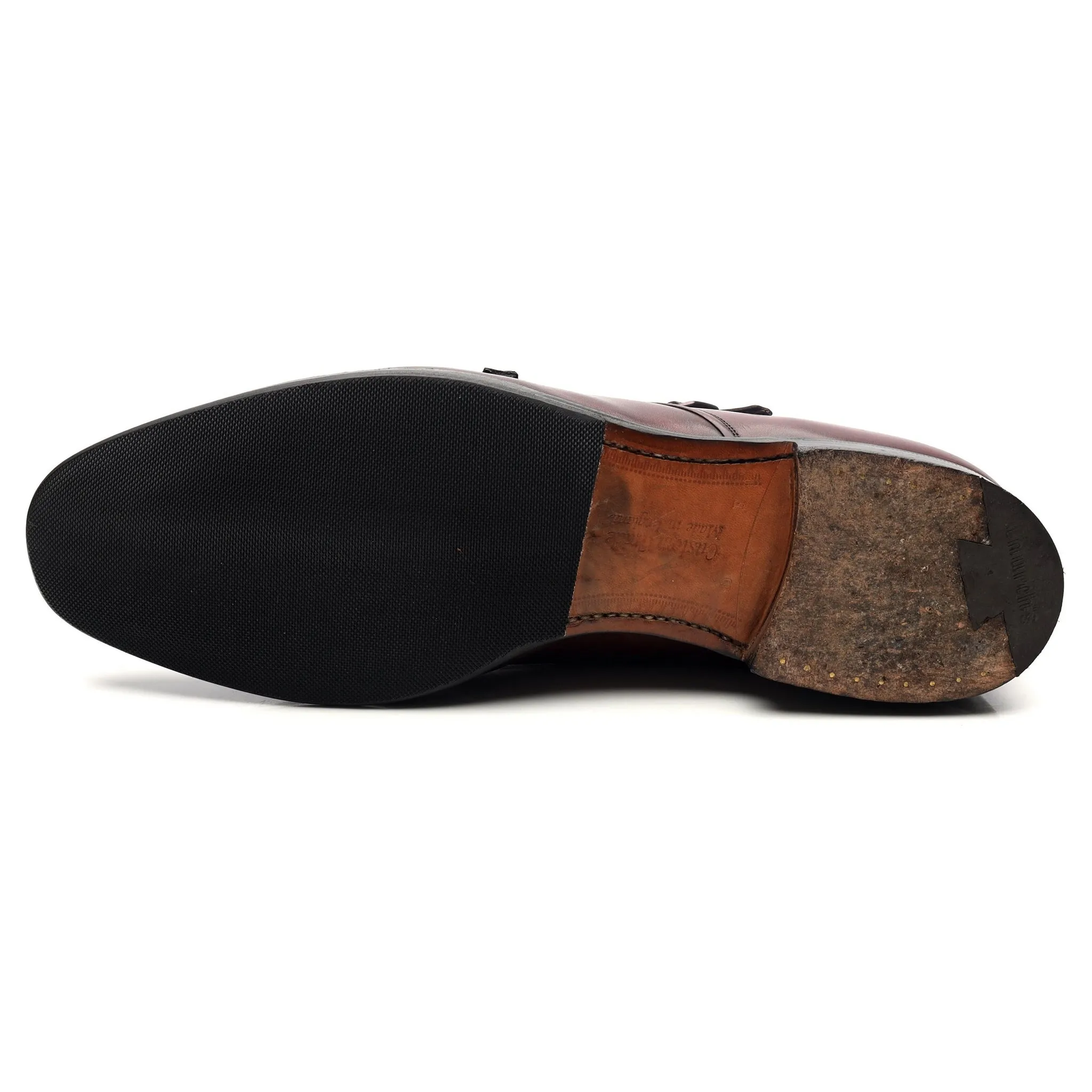 'Ledstone' Burgundy Leather Double Monk Strap UK 11 F