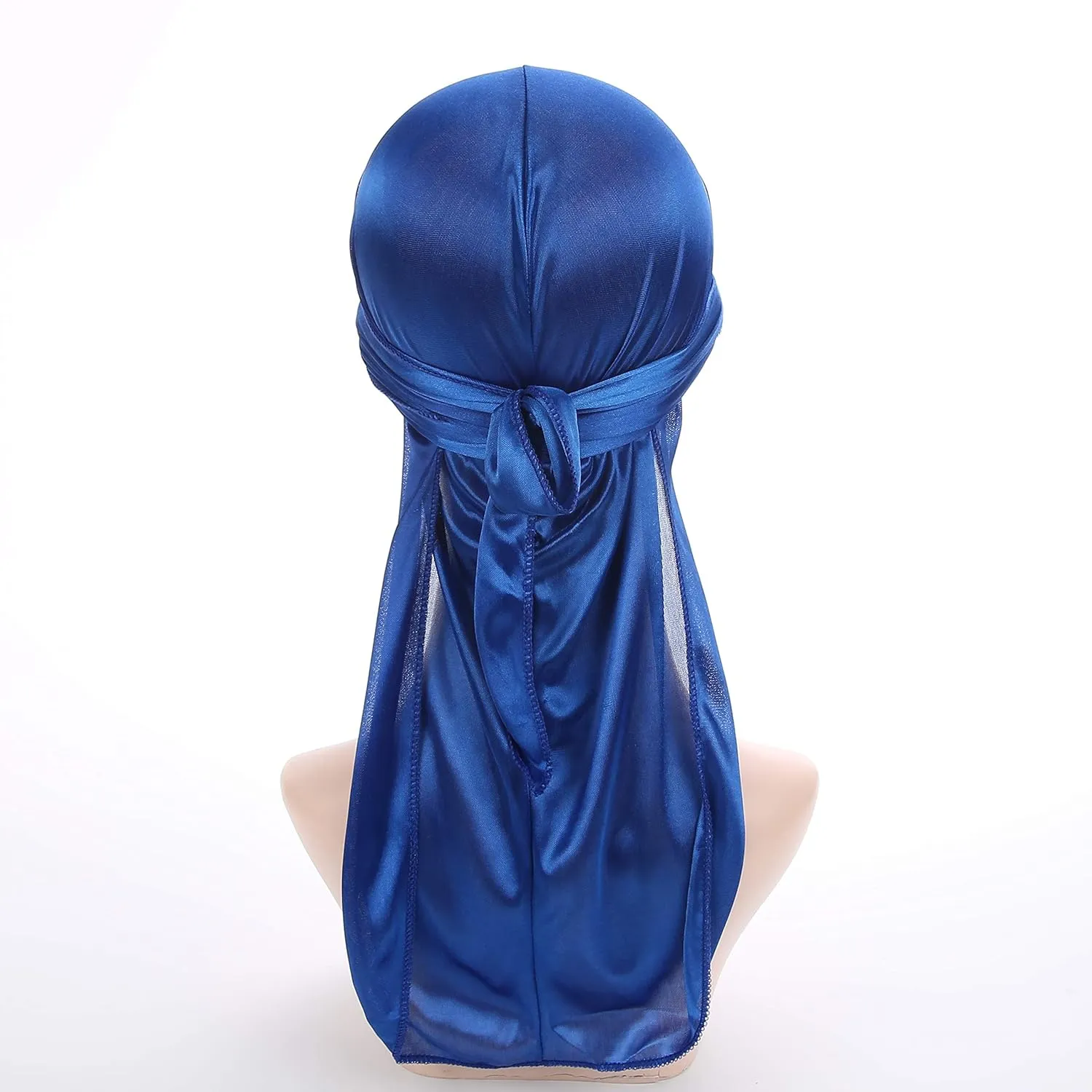 Men Women Durag Extra Long-Tail Headwraps Silky Satin Pirate Cap Bandana Hat for 360 Waves