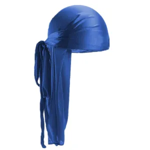 Men Women Durag Extra Long-Tail Headwraps Silky Satin Pirate Cap Bandana Hat for 360 Waves