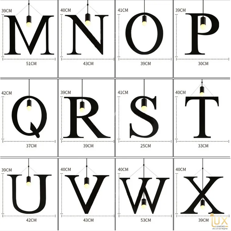 Minimalist Alphabet Pendant Light