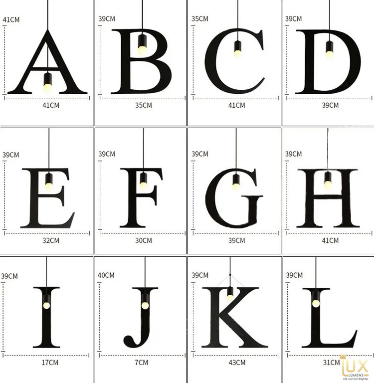 Minimalist Alphabet Pendant Light
