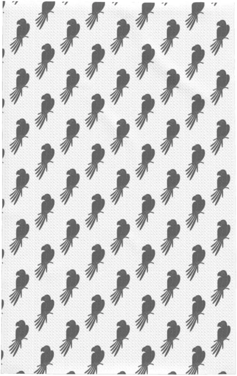 Minimalist Cute Parrot Gray Kitchen Towels - Quick Drying Absorbent Dish Towels for Kitchen Drying, Soft Hand Towels with Lanyard for Kitchen Decor